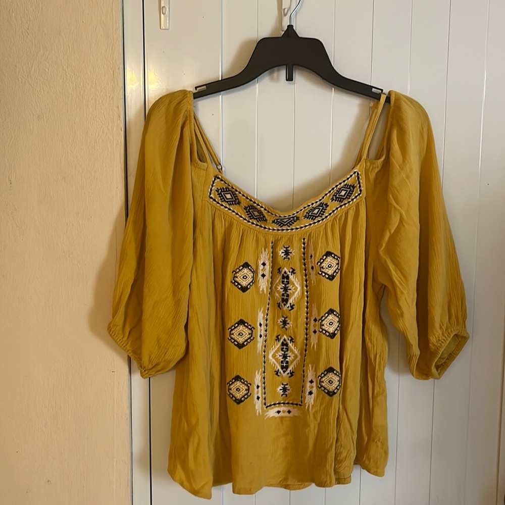 Yellow bleuh ciel blouse